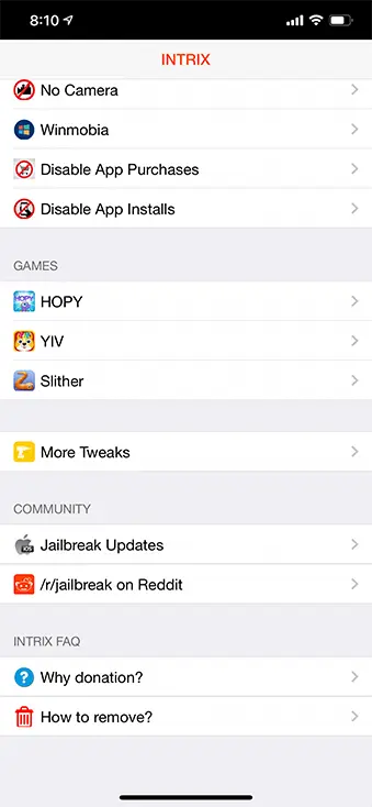 intrix jailbreak apps