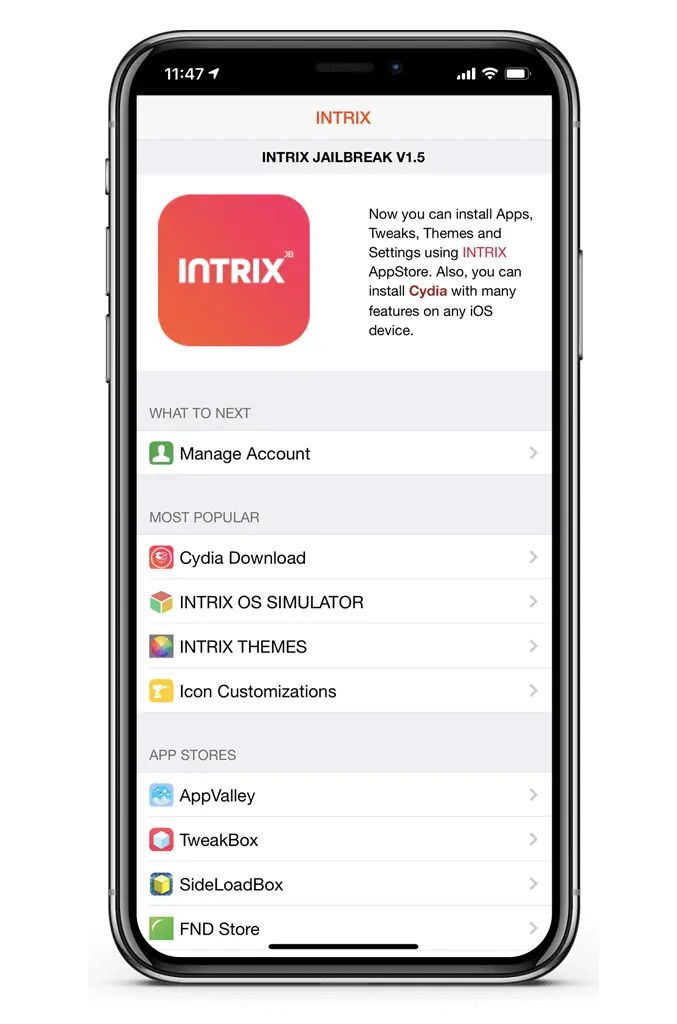 intrix app for iphonex